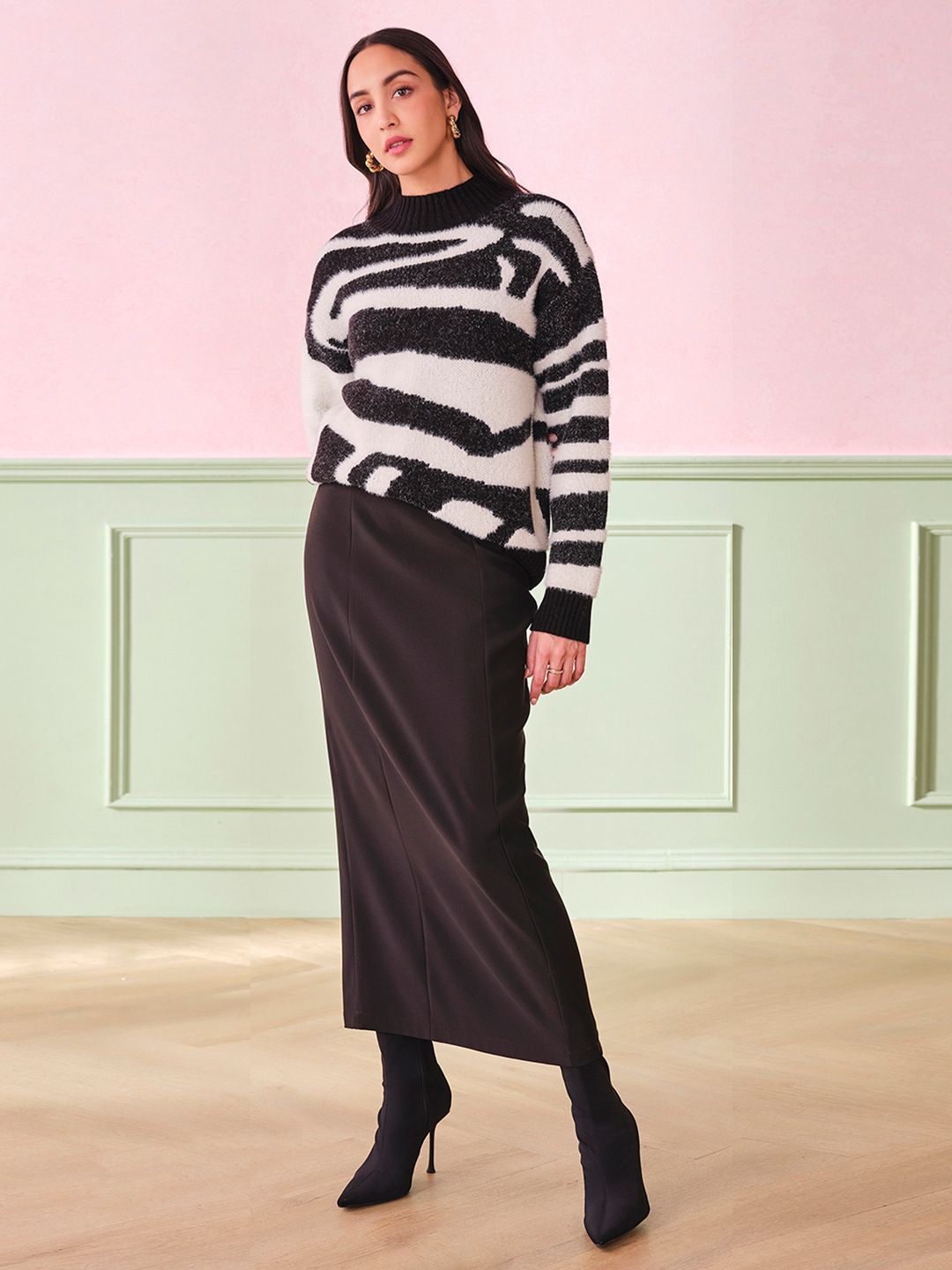 AND Women Striped Bell Sleeve Top