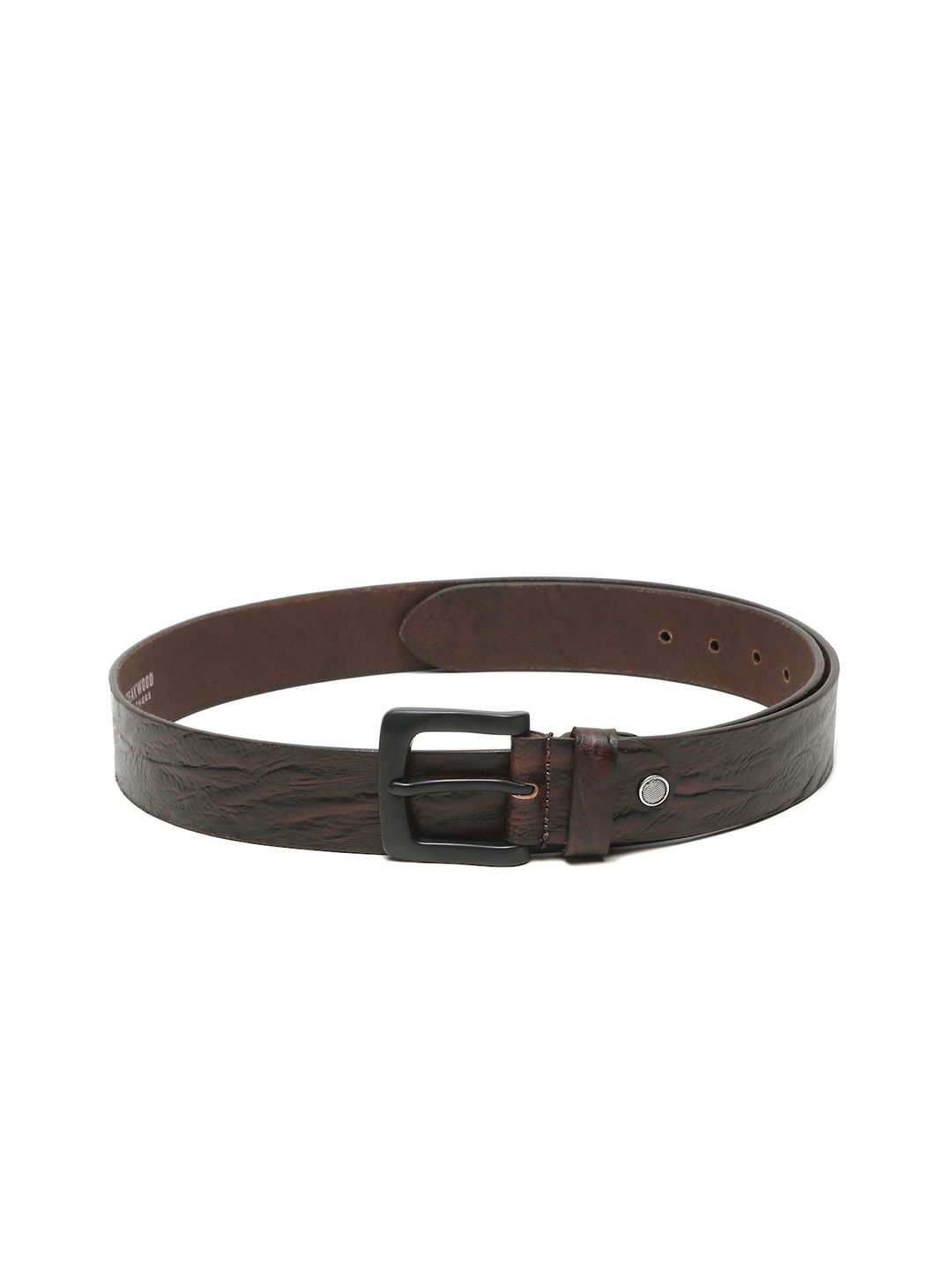 Teakwood Leathers Men Textured Leather Belt