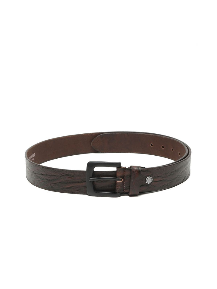 Teakwood Leathers Men Textured Leather Belt