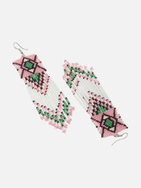 Anouk Pink Silver-Plated Beaded Contemporary Drop Earrings