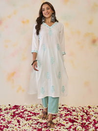 Indo Era Women Ethnic Motifs Embroidered Sequinned Floral Kurta