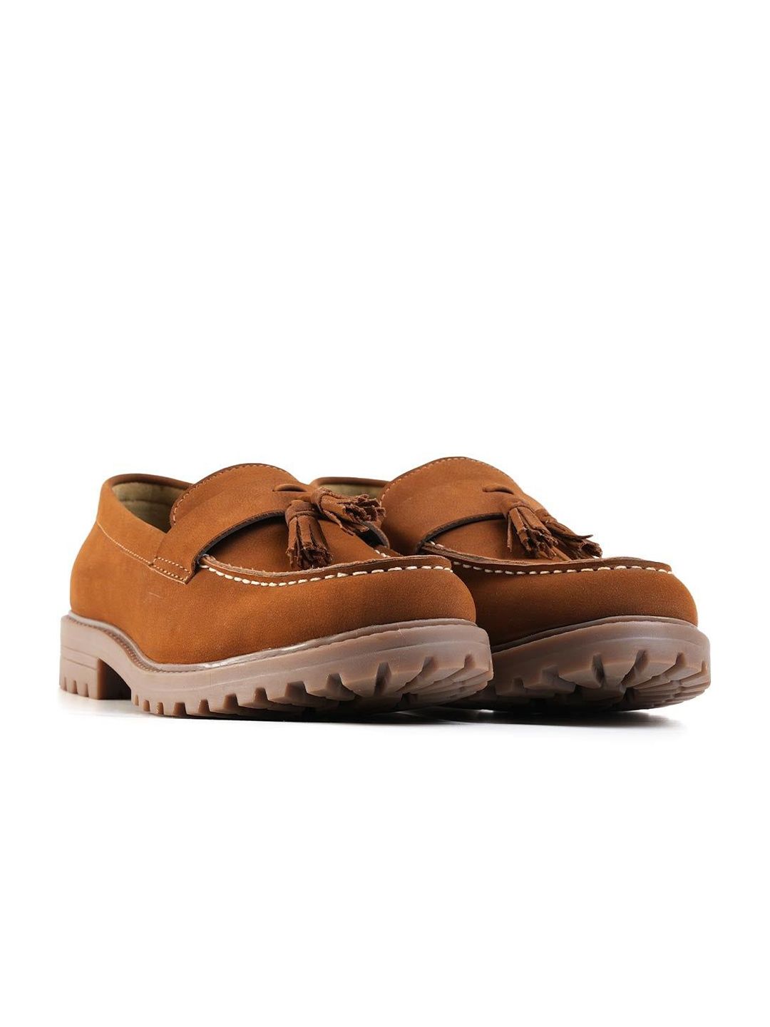 MONKSTORY Cosmopolitan Rugged Tassel Loafers - Tan