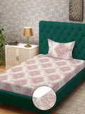 KLOTTHE Motif Etnik Kelabu Policotton 300 TC Dilengkapi Cadar Bujang Halus dengan Sarung Bantal-89 x 59 inci