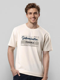 ADRO Typography Printed Round Neck Cotton T-shirt