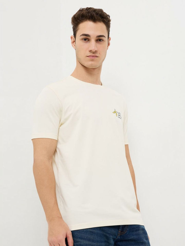 SPYKAR Men Graphic Printed Round Neck Cotton Slim Fit T-shirt