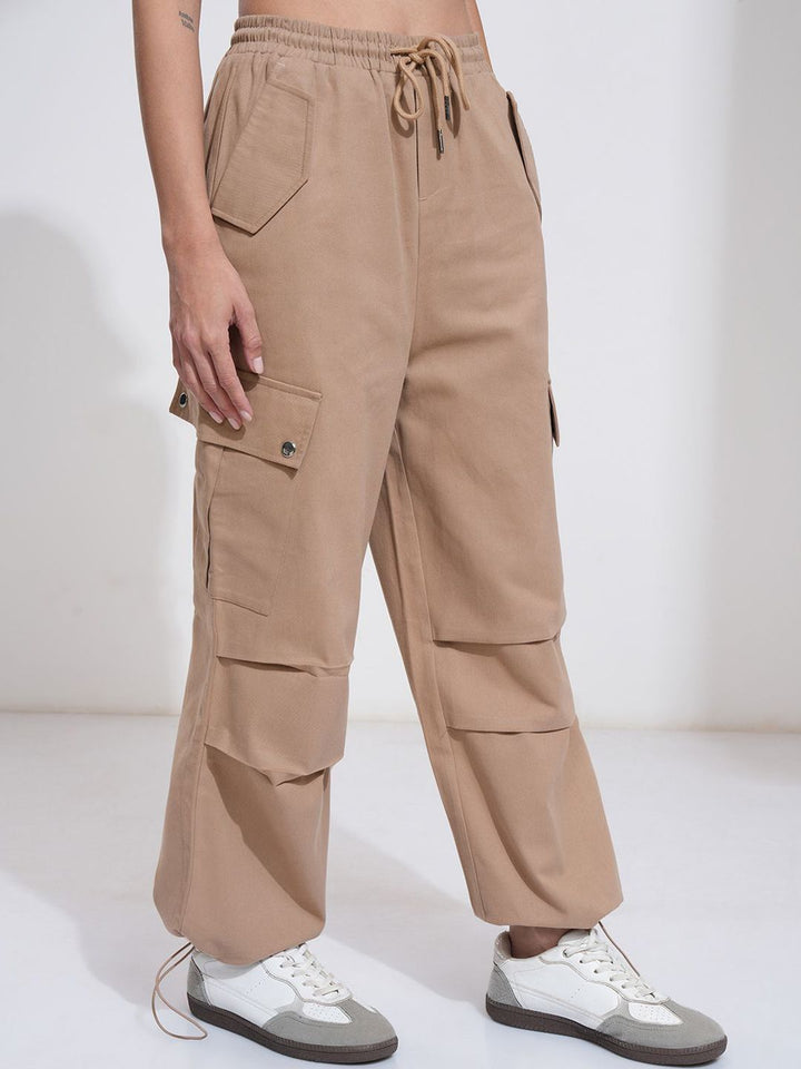 Street By Tokyo Talkies Women Solid pocket Streetwear Cargo Pants