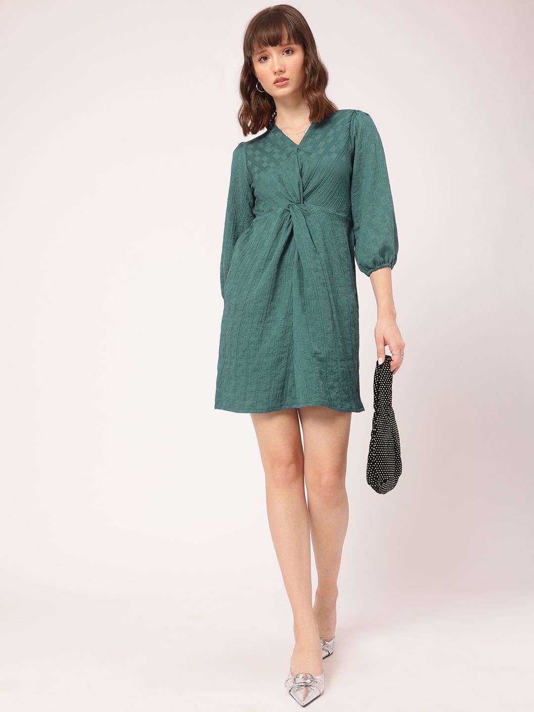 DressBerry Twisted Story Textured Dress