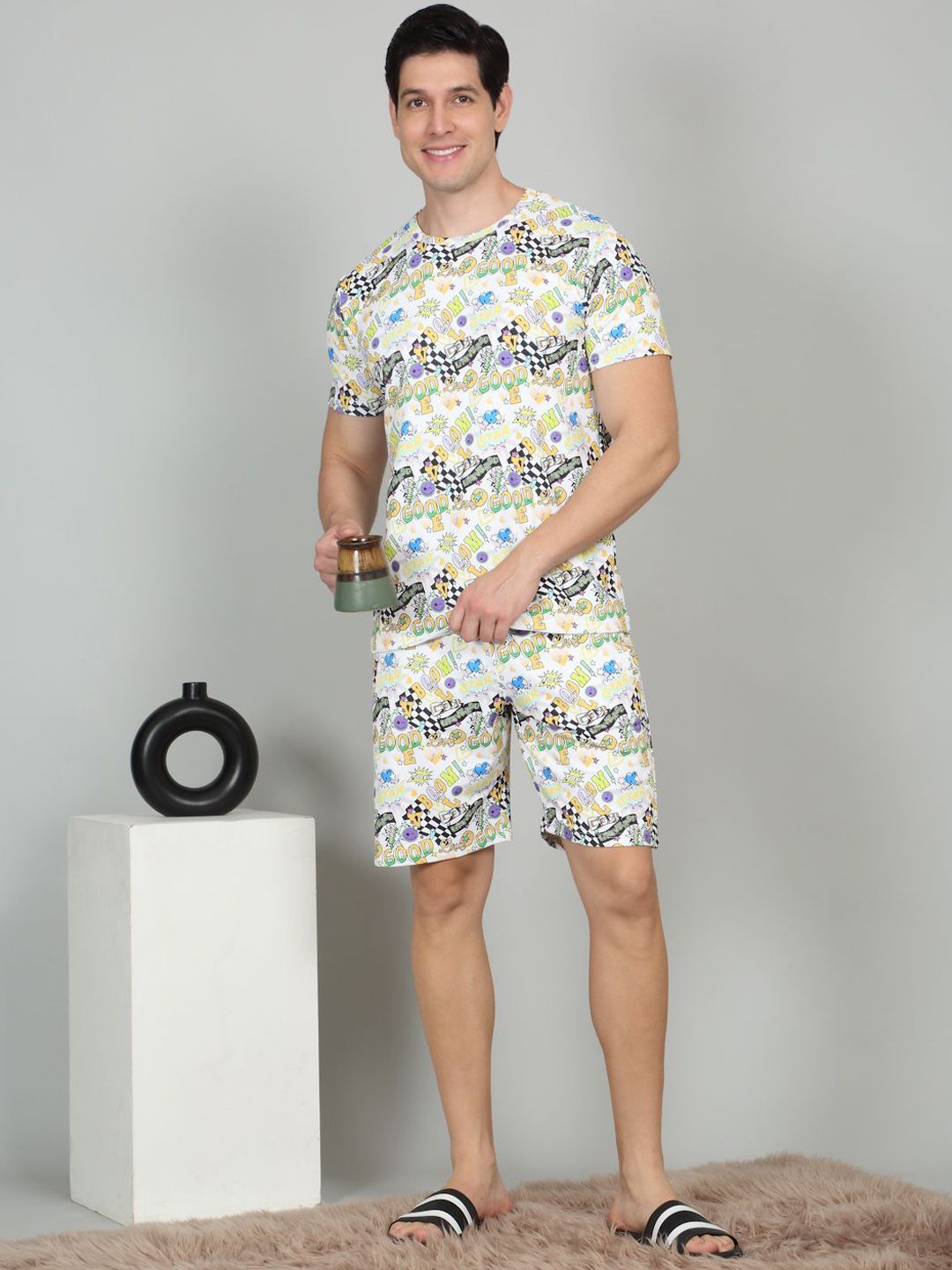 Sweet Dreams Men Graphic Printed Night suit