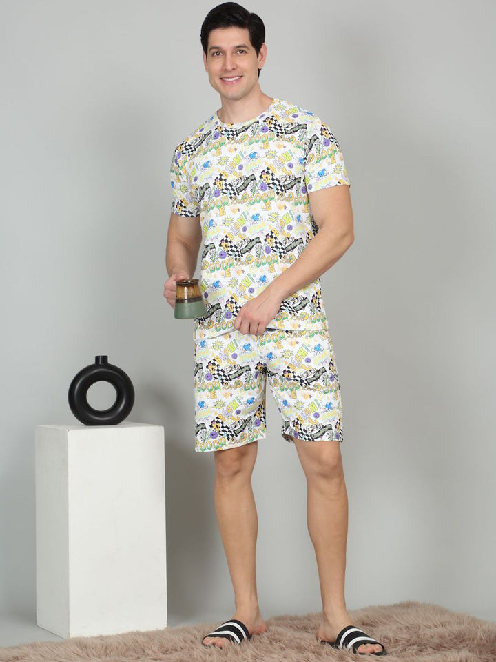 Sweet Dreams Men Graphic Printed Night suit