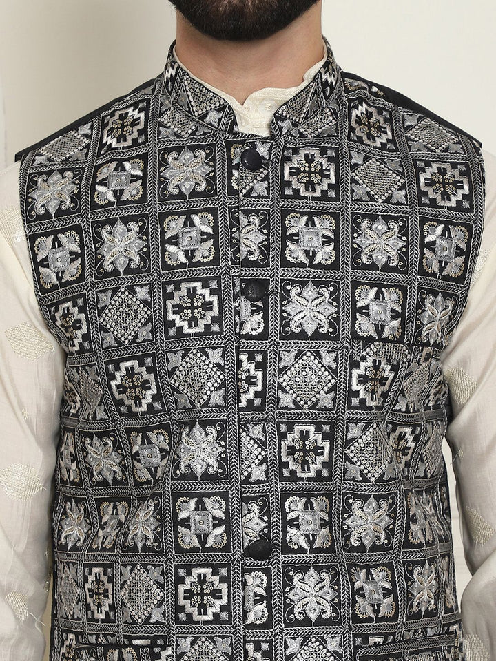 SOJANYA LUXE Jaket Nehru Kolar Mandarin Sulam Lelaki