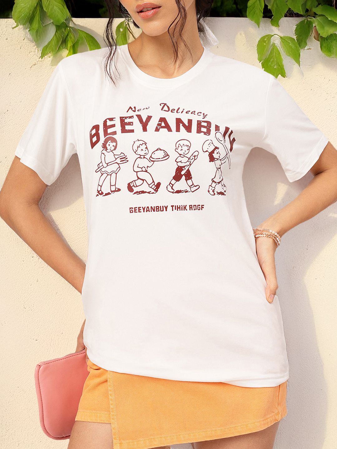 DressBerry Urban Comfort Quirky Cartoon Printed Tee