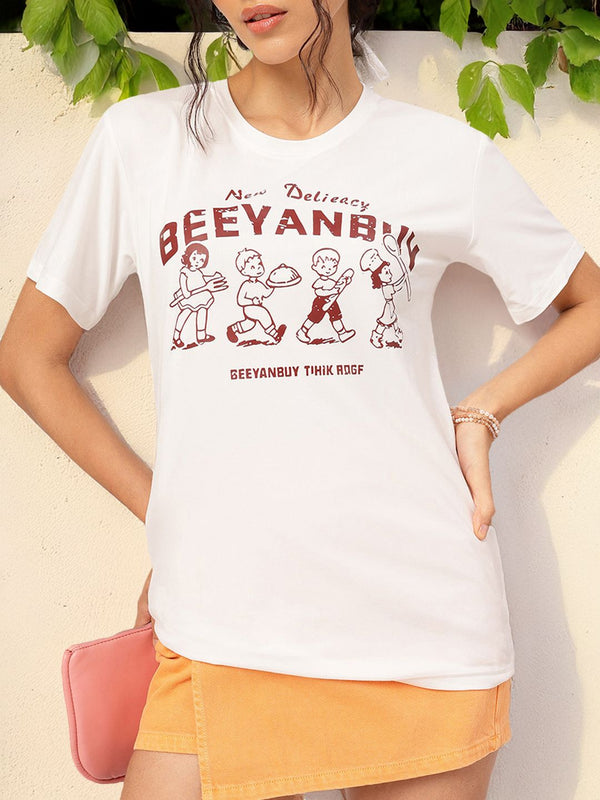 DressBerry Urban Comfort Quirky Cartoon Printed Tee