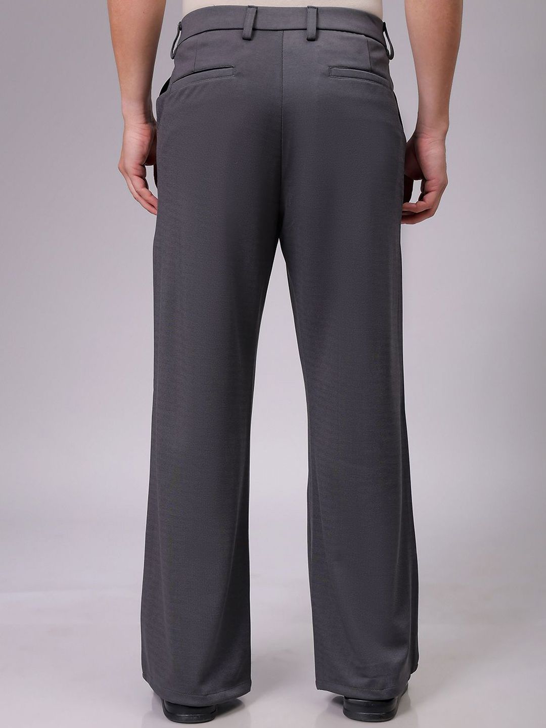 The Indian Garage Co Men Mid-Rise Flared Pleated Trousers