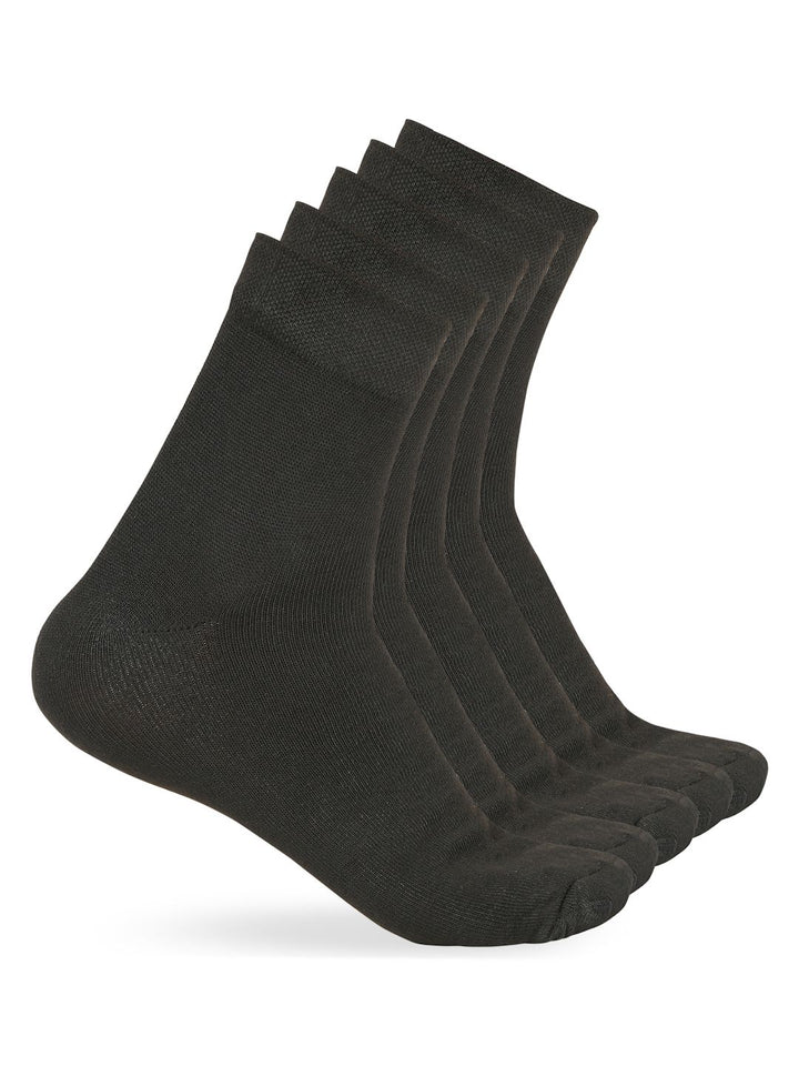 Teakwood Leathers Men Pack Of 5 Pure Cotton Above Ankle Length Socks