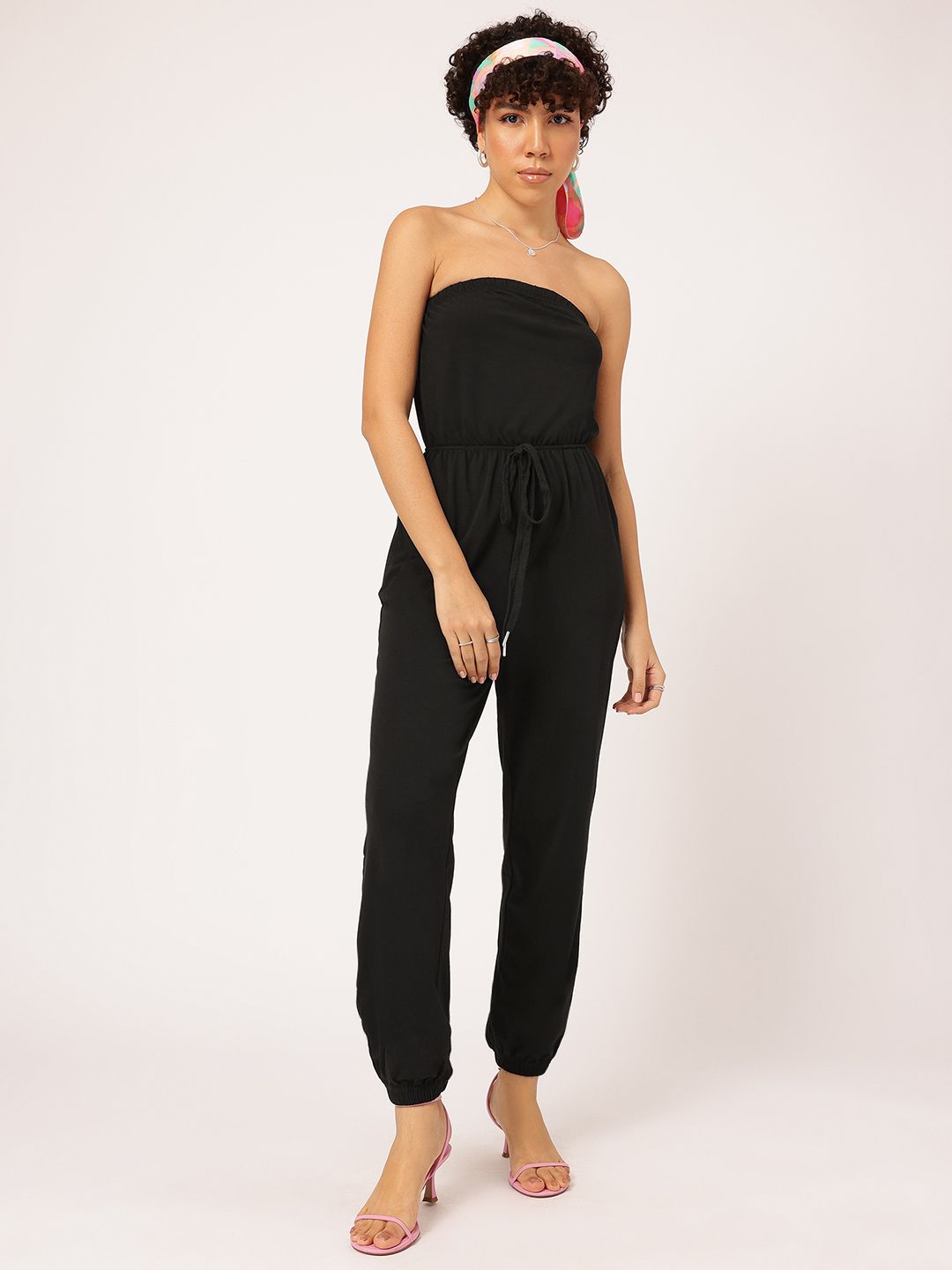 DressBerry Free Spirit Strapless Waist Tie-Up Jumpsuit