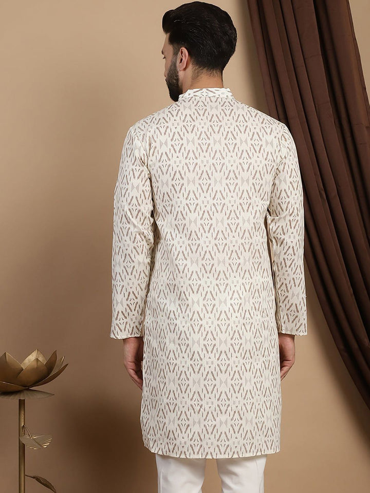 Anouk Geometric Printed Kurta Kapas Tulen Lurus