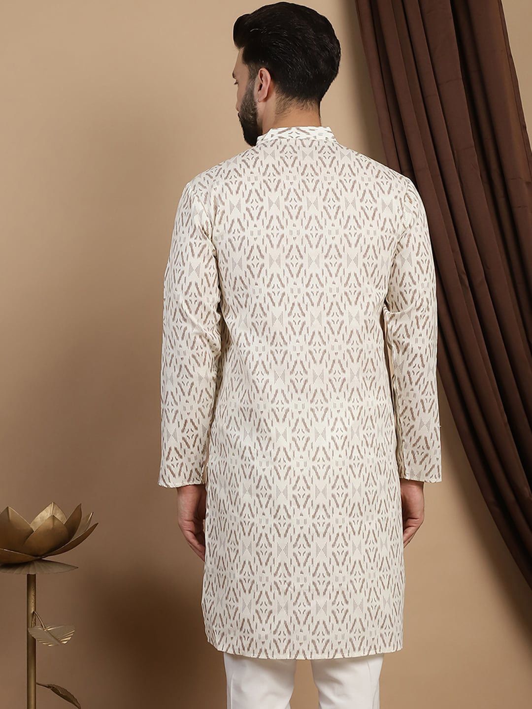 Anouk Geometric Printed Kurta Kapas Tulen Lurus