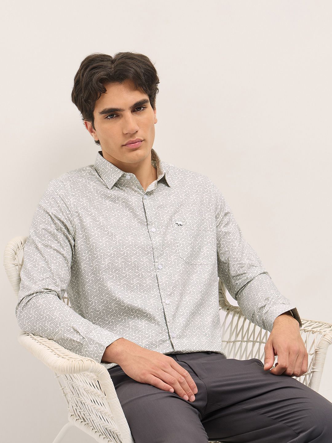 THE BEAR HOUSE Men Tailored Fit Opaque Printed Formal Shirt