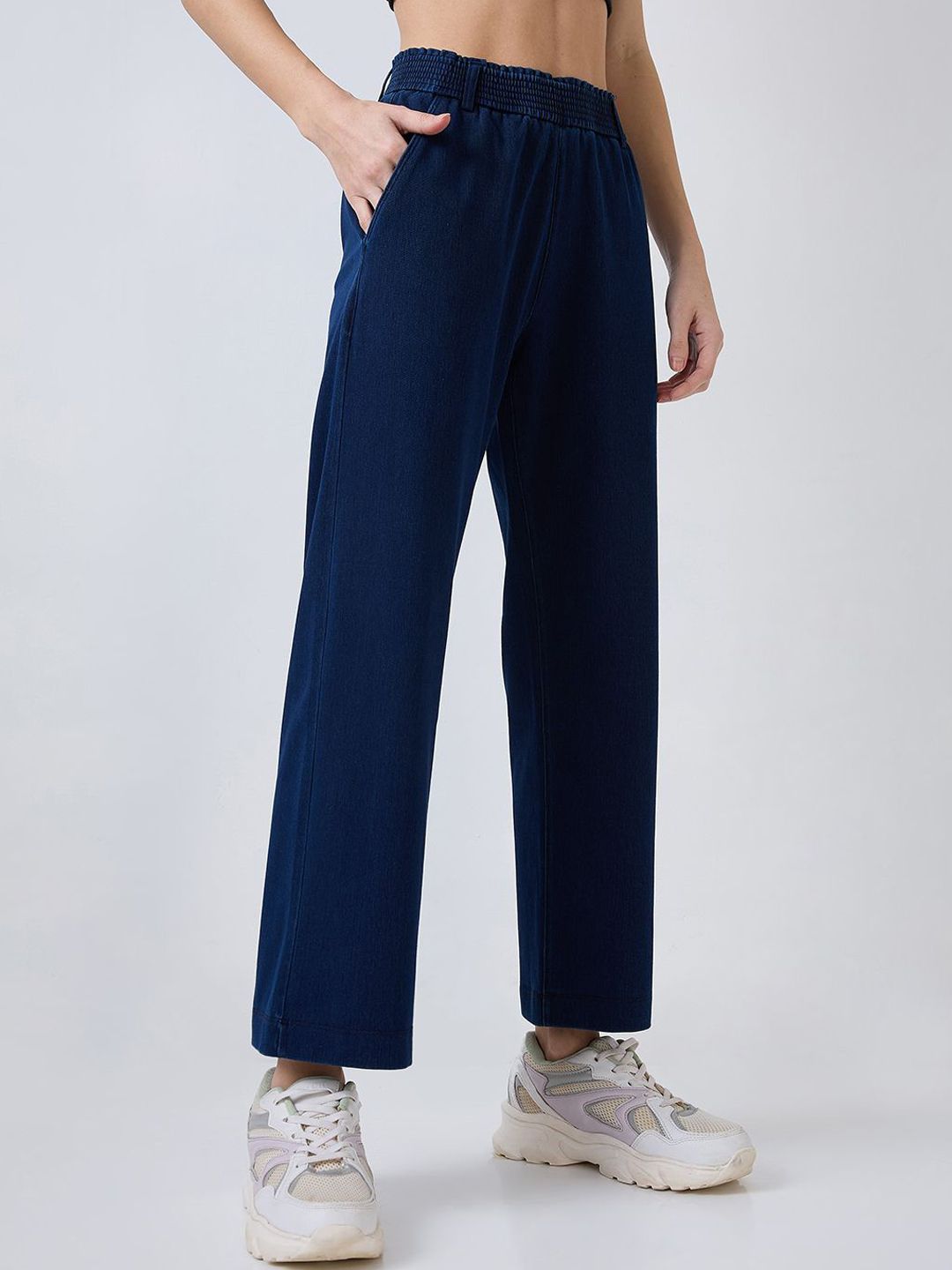 SPYKAR Women Straight Fit Wide Leg Trousers