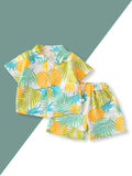 YK Boys Printed Shirt & Shorts Clothing Set