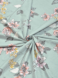 Myntra Elegant Homes Green & Pink Printed 300 TC Fitted King Bedsheet Set 2.5 x 2.25 m
