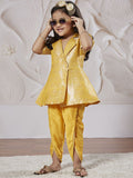 VASTRAMAY Girls Ethnic Motifs Woven Design A Line Kurta with Dhoti Pants
