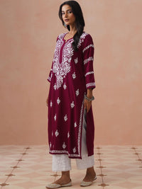 Rumah Wanita Chikankari Sulam Kurta Chikankari