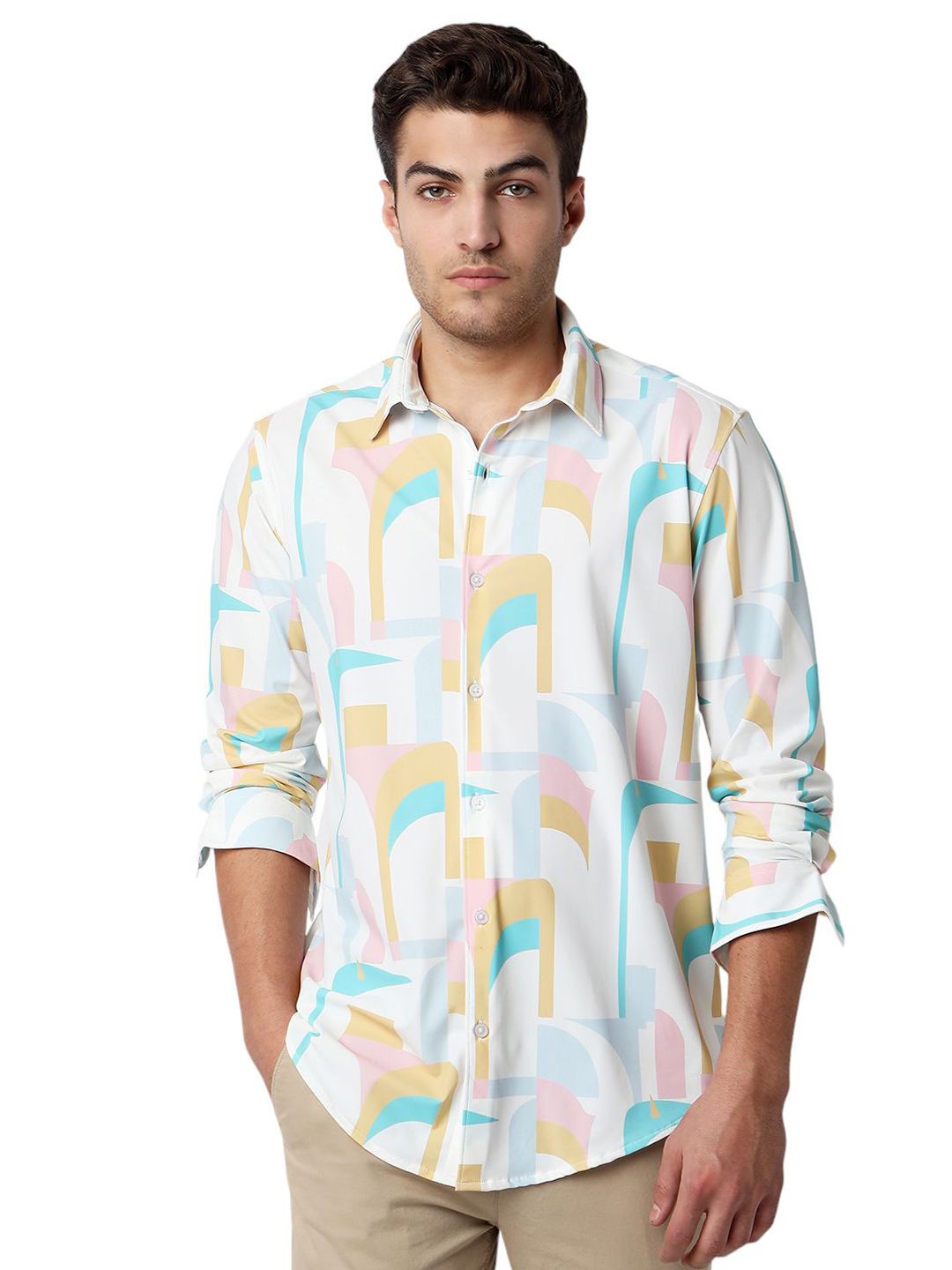 SPYKAR Men Slim Fit Opaque Printed Casual Shirt