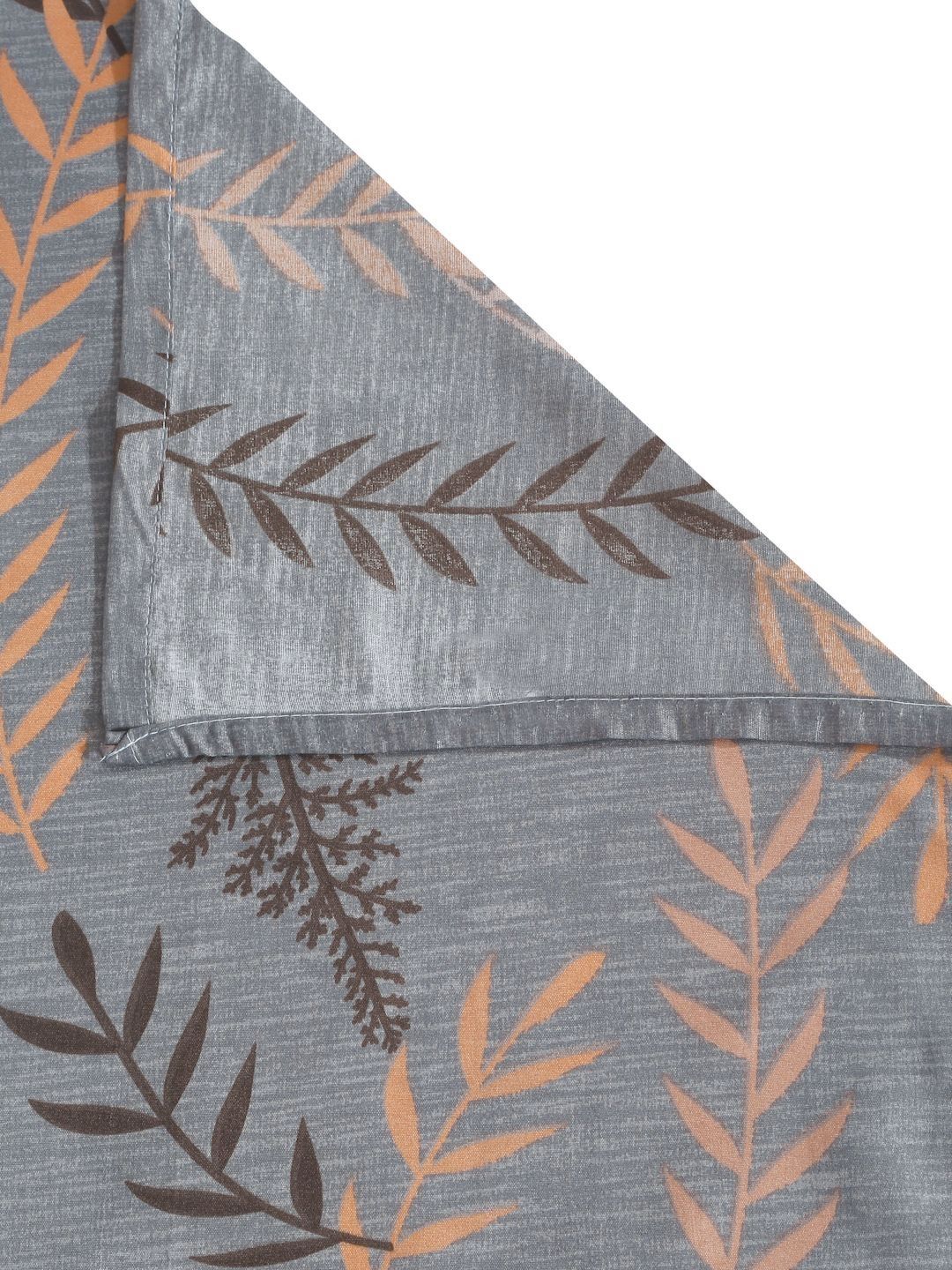 Aura Grey Floral Polycotton 300 TC King Fine Bedsheet with 2 Pillow Covers-98 x 89 inches