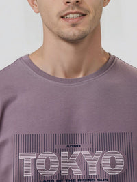 ADRO Men Typography Printed Round Neck Cotton T-shirt