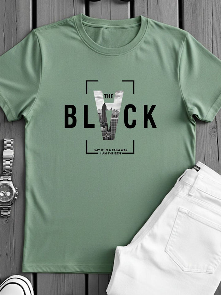 ADRO Typography Printed Short Sleeves Regular Fit Cotton T-shirt