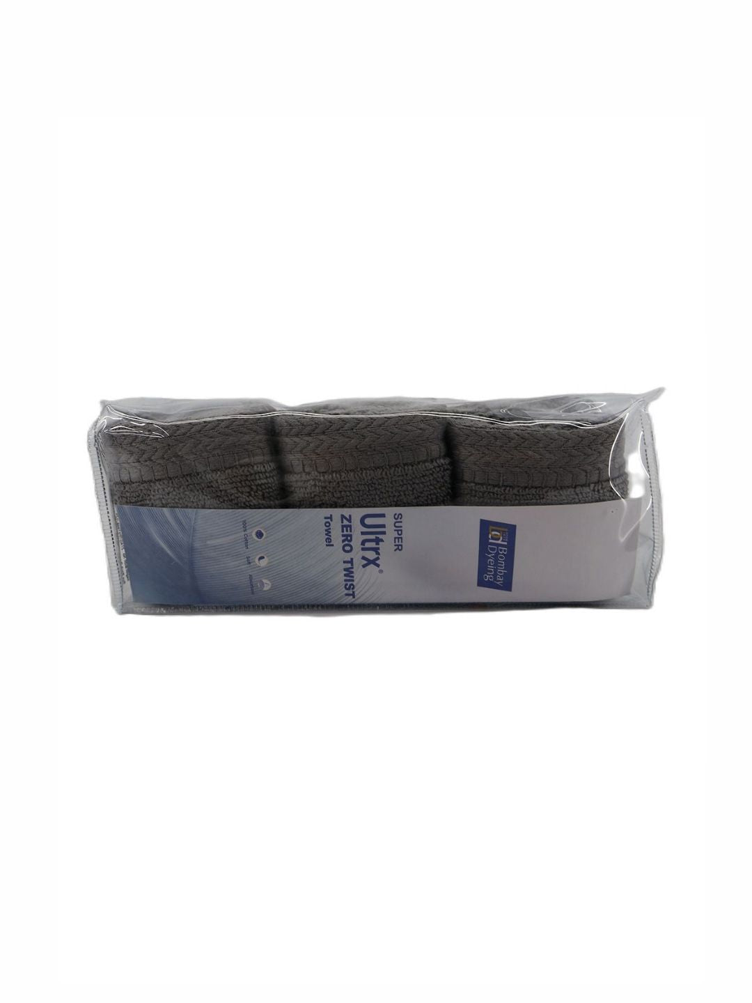 BOMBAY DYEING Grey 3 Pcs Pure Cotton 650 GSM Face Towel