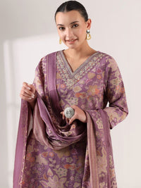 Mamicha Women Floral Printed Regular Thread Work Kurta with Trousers & With Dupatta