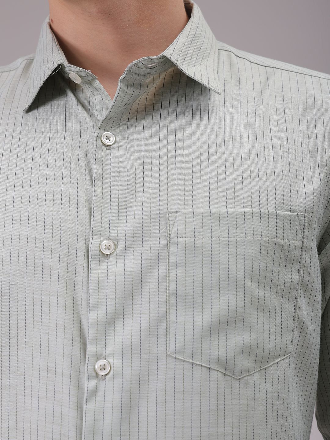The Indian Garage Co. X Luxe Men Cutaway Collar Vertical Striped Slim Fit Formal Shirt
