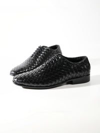 MONKSTORY Tenunan Tangan Lace-Up Derbies - Hitam