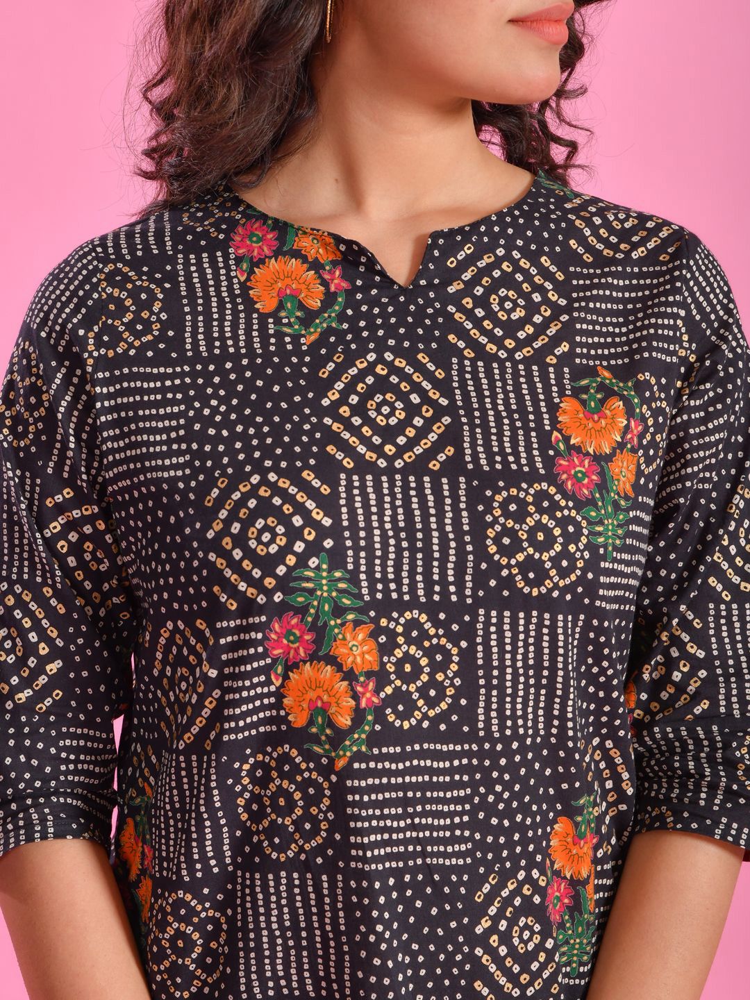 SANSKRUTIHOMES Women Printed Pure Cotton Round Neck Top & Flared Trouser Night suits