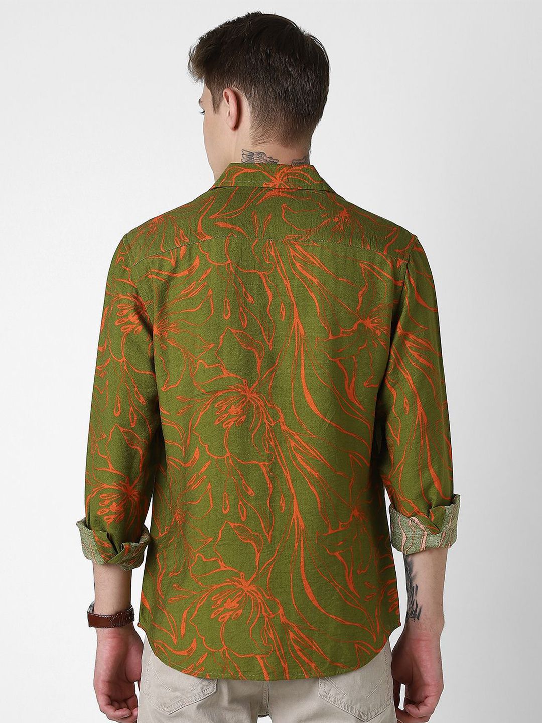 VASTRADO Men Classic Slim Fit  Printed Slim Collar Casual Shirt
