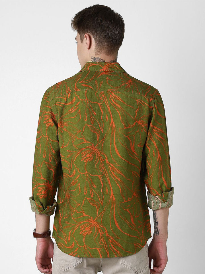 VASTRADO Men Classic Slim Fit  Printed Slim Collar Casual Shirt