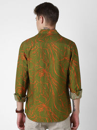 VASTRADO Men Classic Slim Fit  Printed Slim Collar Casual Shirt