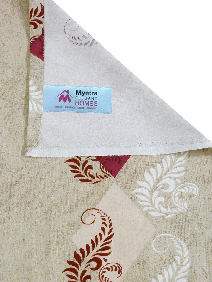 Myntra Elegant Homes Beige Geometric 400 TC Single Bedsheet with 1 Pillow Covers