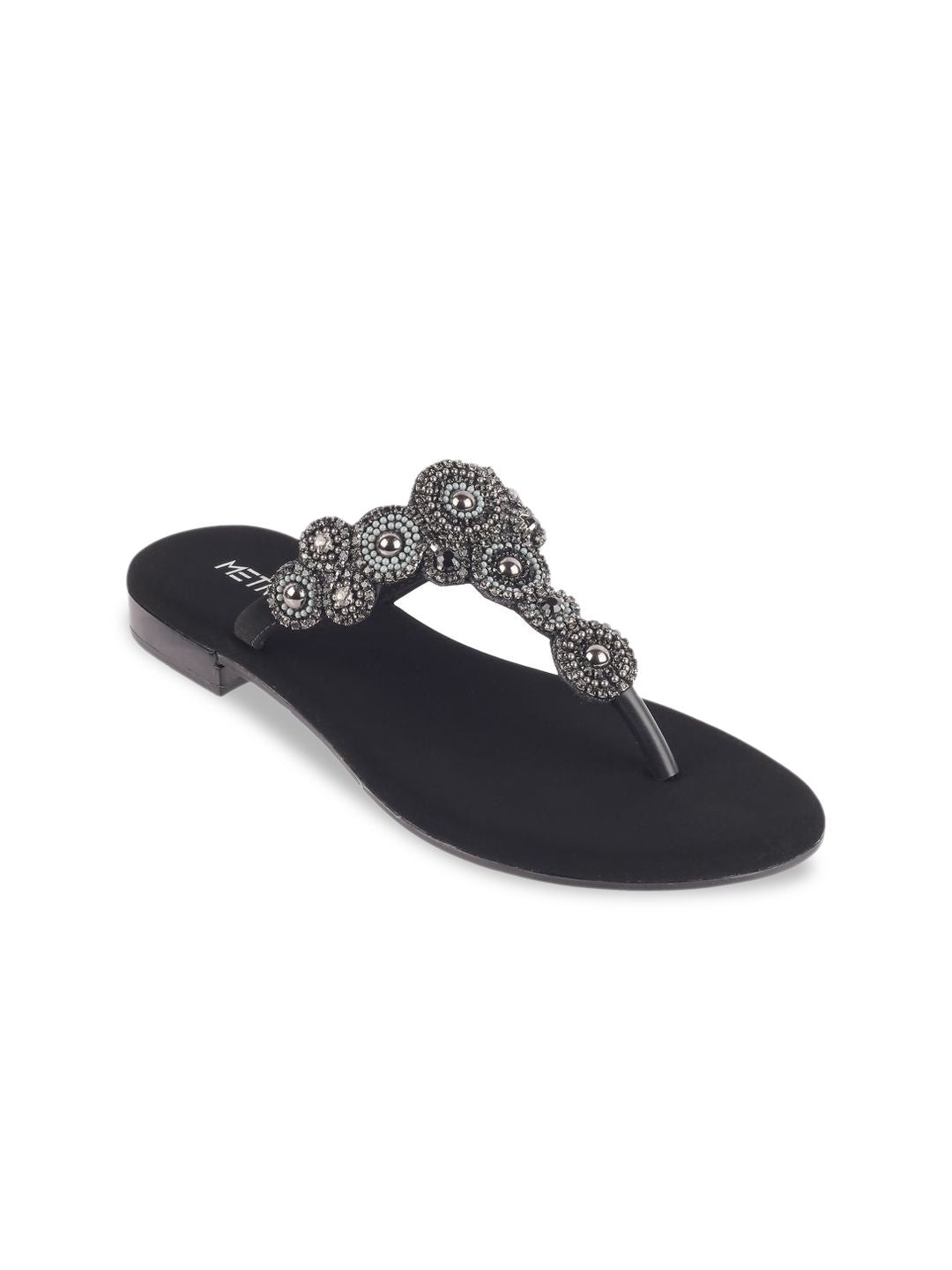 Metro Embellished Synthetic Flats Sandals