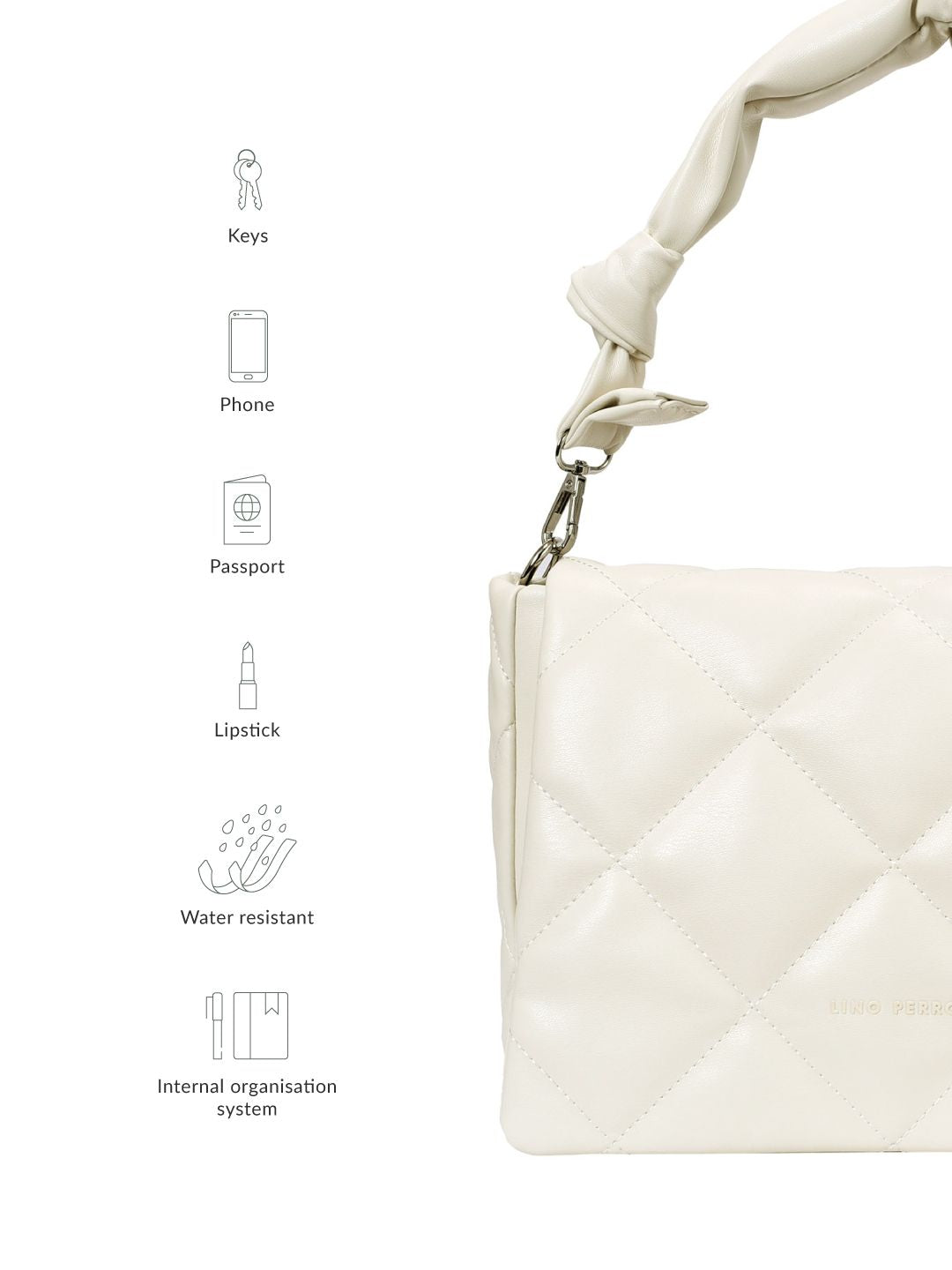 Lino Perros Quilted Structured Shoulder Bag