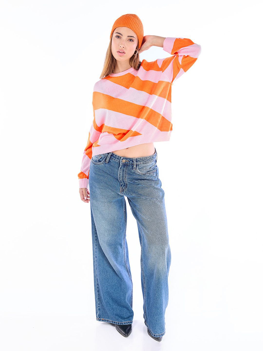 Bewakoof Women Striped Pullover