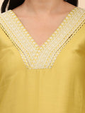 Mamicha Women Ethnic Motifs Embroidered Regular Thread Work Pure Cotton Kurta with Palazzos & With Dupatta