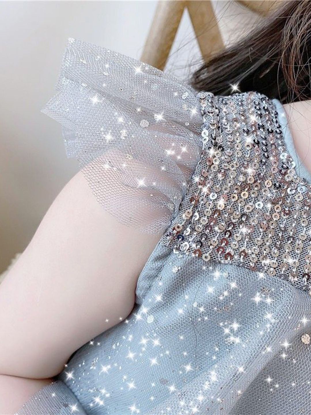 YK Girls Embellished  Fit & Flare Dress