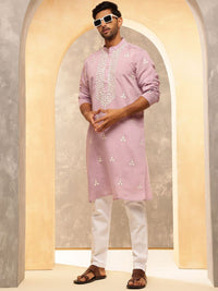 Anouk Men Floral Embroidered Regular Thread Work Kurta with Pyjamas