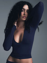 DressBerry Women V-Neck Fitted Casual Top