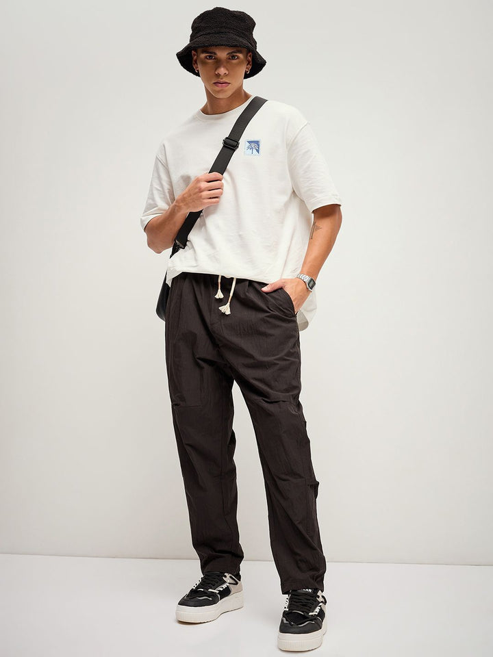 THE BEAR HOUSE Men Solid Loose Fit Mid Rise Trouser