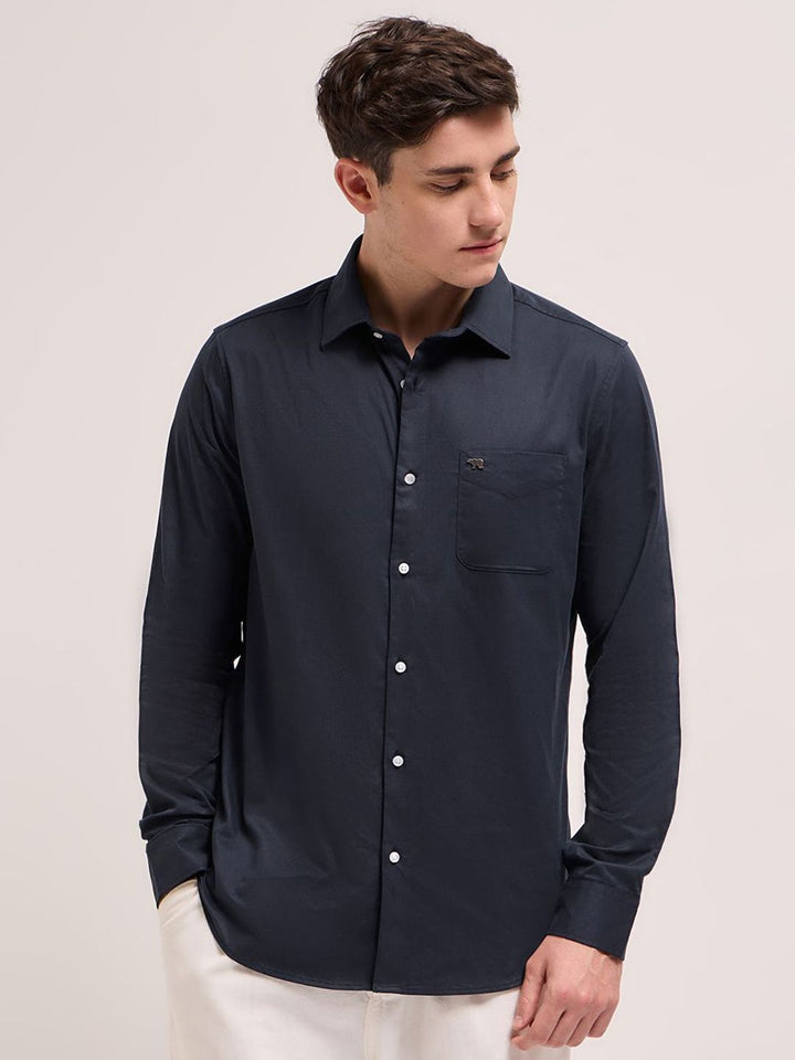 THE BEAR HOUSE Slim Fit Pure Cotton Casual Shirt