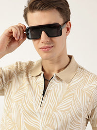 Thomas Scott Men Floral Printed Polo Collar Pockets T-shirt
